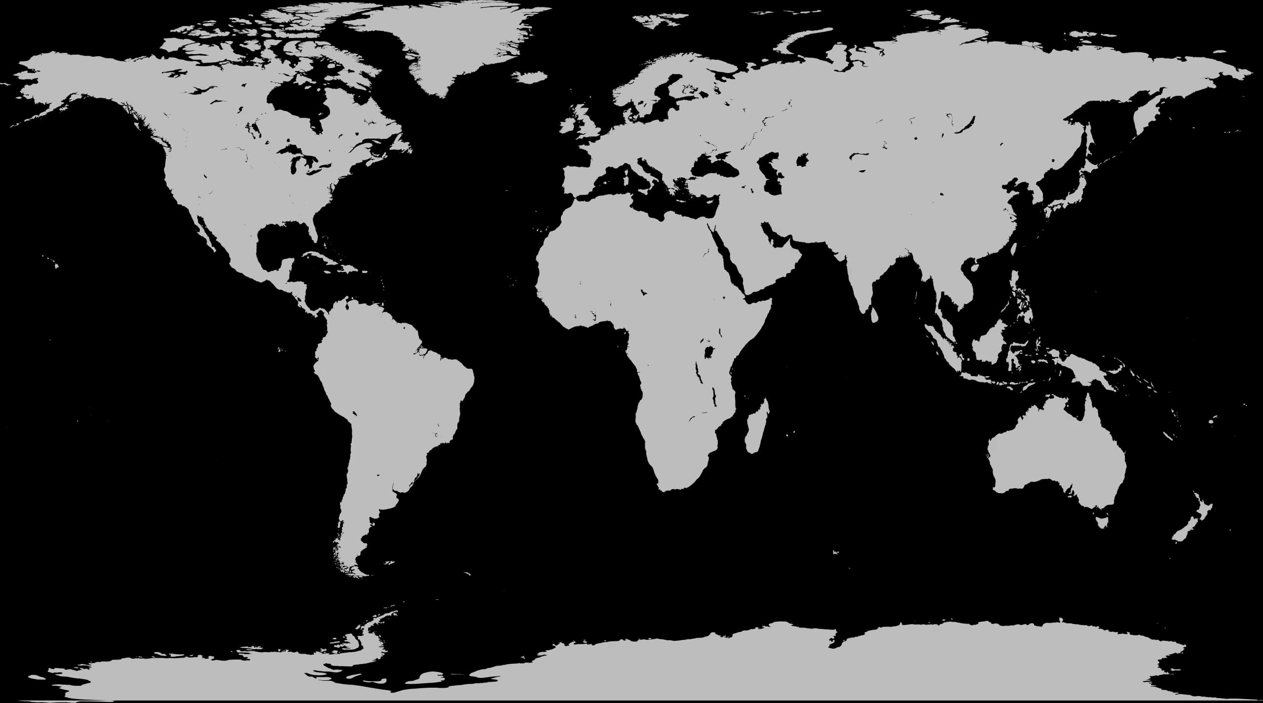 World map in white and grey