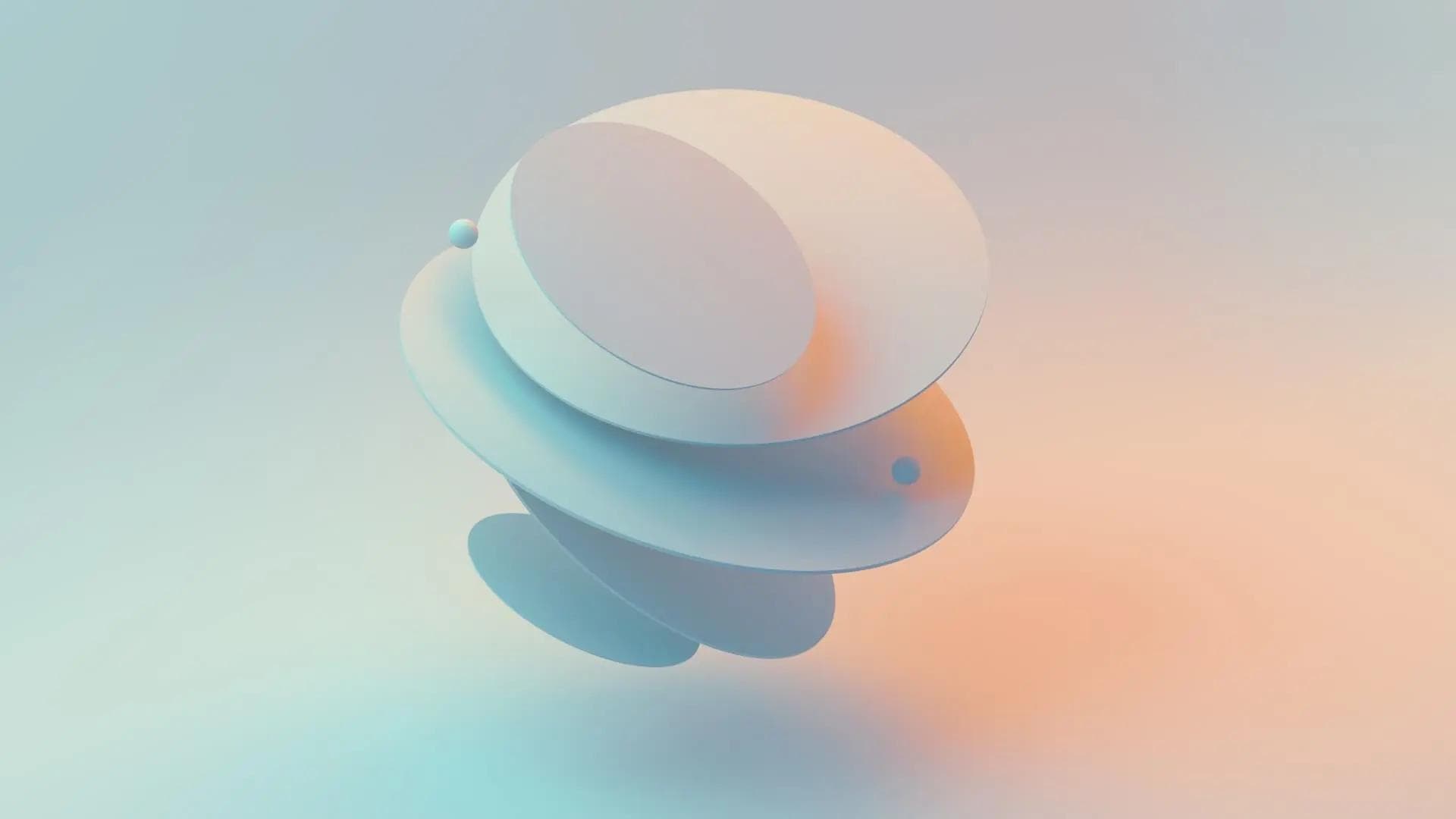 Abstract image of a bunch of minimalist circles in beautiful purple and pink pastel colours